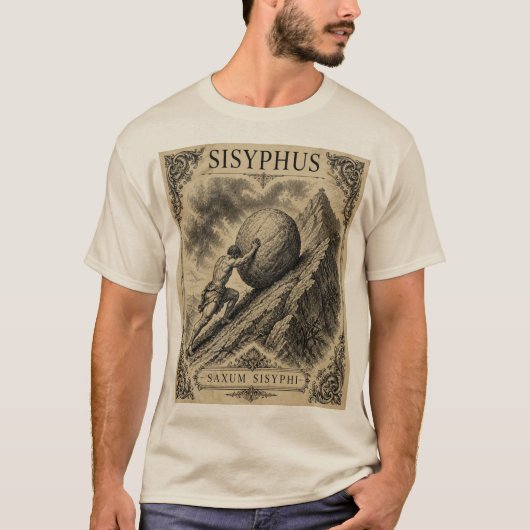 シシュポス – ギリシャ神話 Tシャツ (正面)
