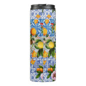 シシリアのスタイルタイルで花とレモン タンブラー (裏面)