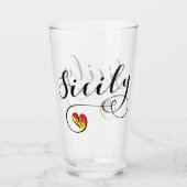 シシリアの旗のハート、シシリー タンブラーグラス (正面)