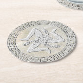 シシリアのTrinacriaのフレスコ画の一見 ラウンドペーパーコースター (アングル)