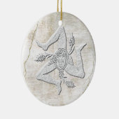 シシリアのTrinacriaのヴィンテージのフレスコ画の一見 セラミックオーナメント (右)