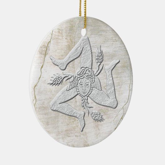 シシリアのTrinacriaのヴィンテージのフレスコ画の一見 セラミックオーナメント (右)