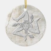 シシリアのTrinacriaのヴィンテージのフレスコ画の一見 セラミックオーナメント (正面)