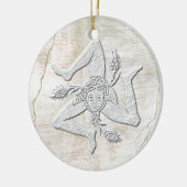 シシリアのTrinacriaのヴィンテージのフレスコ画の一見 セラミックオーナメント (左)