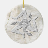 シシリアのTrinacriaのヴィンテージのフレスコ画の一見 セラミックオーナメント (裏面)