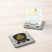 シシリアのTrinacriaの黒い金ゴールドの真珠母 コースター (右側)