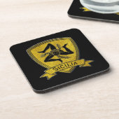 シシリアのTrinacriaの黒及び金ゴールド コースター (左側)