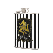 シシリアのTrinacriaの黒及び金ゴールド フラスク (左)