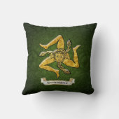 シシリアのTrinacria緑のDecoは個人化なります クッション (裏面)