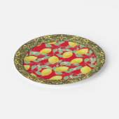 シシリアレモンバロック式の金ゴールドのボーダー ペーパープレート (アングル)