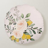 シシリアンオリーブブランチレモンバラライオンベビーガール ラウンドクッション (裏面)