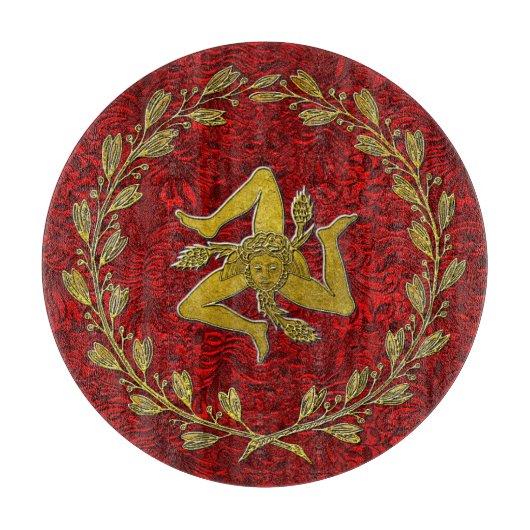 シシリアントリナクリアオリーブリースパティナバックグラウンド カッティングボード (正面)