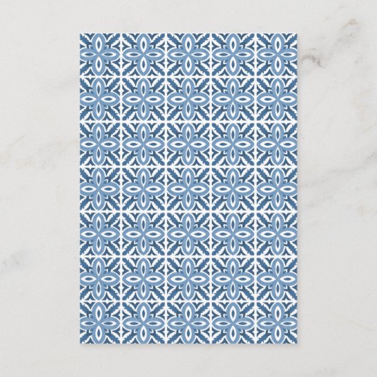 シシリアンブルー地中海のタイルレモンズ結婚ーズ エンクロージャーカード (裏面)