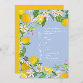 シシリアンブルー地中海のレモンズ結婚ーズ 招待状