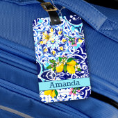 シシリアンブルー地中海の柑橘系タイル ラゲッジタグ