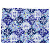 シシリアンブルー地中海の柑橘系タイル ラージペーパーバッグ (裏面)