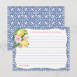 シシリアンレモンピンクの花のアドバイス花嫁カード 招待状