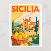 シシリアヴィンテージイラストレーション旅行 ポストカード (正面)