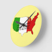 シシリア人アイタリアンメリカ愛国者の地図 ラウンド壁時計 (傾斜)
