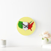 シシリア人アイタリアンメリカ愛国者の地図 ラウンド壁時計 (ホーム)