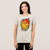 シシリア国旗でデザインを破った トライブレンドTシャツ (正面全面)