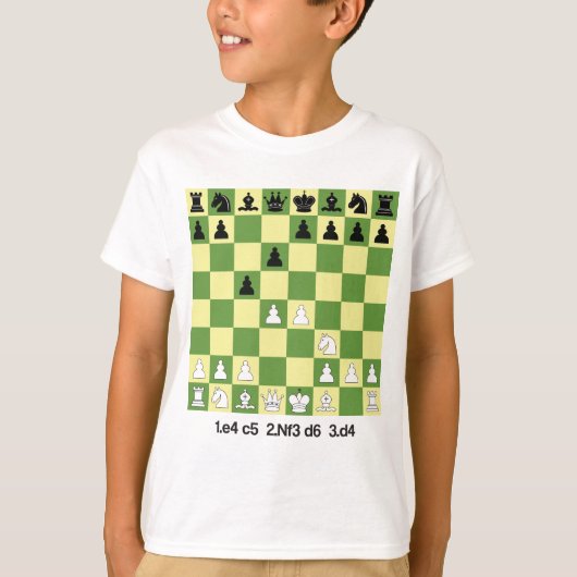 シシリア国防将棋士チェス Tシャツ (正面)