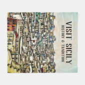 シシリア：歴史と伝統 フリースブランケット (正面(横))