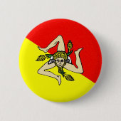 シシリーの地域の旗のイタリアのsicilia郡 缶バッジ (正面)