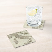 シシリーの島が付いているイタリアの新しい地図 スクエアペーパーコースター (インサイチュ)