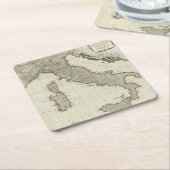 シシリーの島が付いているイタリアの新しい地図 スクエアペーパーコースター (アングル)