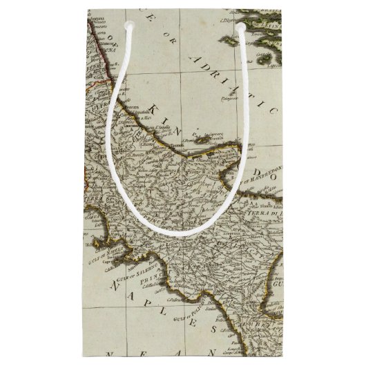 シシリーの島が付いているイタリアの新しい地図 スモールペーパーバッグ (正面)