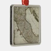 シシリーの島が付いているイタリアの新しい地図 メタルオーナメント (右)