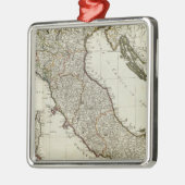 シシリーの島が付いているイタリアの新しい地図 メタルオーナメント (左)