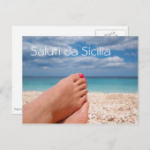 シシリーの文字の郵便はがきの夏季休暇 シーズンポストカード (正面/裏面)