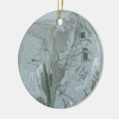 「シシリーの眺めからのPantalica、(チョーク及びグワッシュ セラミックオーナメント (左)