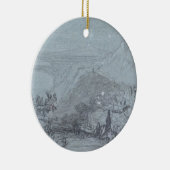 「シシリーの眺め」からのTaormina、(チョーク及びグワッシュ セラミックオーナメント (右)