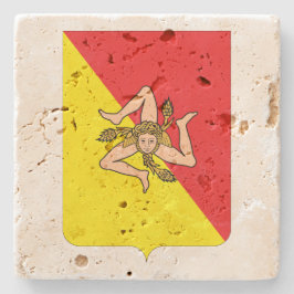 シシリーの頂上のワインのTravertineのコースター ストーンコースター