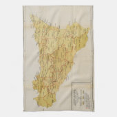 シシリーイタリア1900年のマフィアの活動の地図 キッチンタオル (縦)