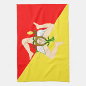 シシリー(イタリア)の旗 キッチンタオル (縦)