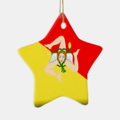 シシリー(イタリア)の旗 セラミックオーナメント (右)