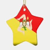 シシリー(イタリア)の旗 セラミックオーナメント (左)