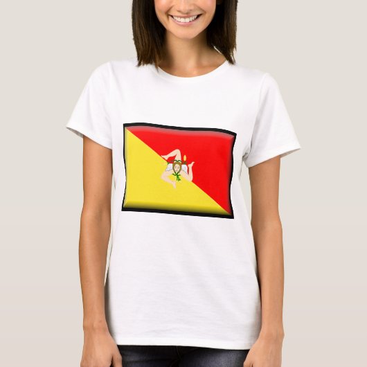 シシリー(イタリア)の旗 Tシャツ (正面)