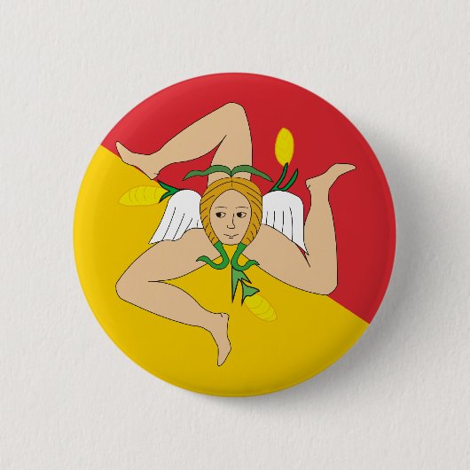 シシリー、イタリア 缶バッジ (正面)