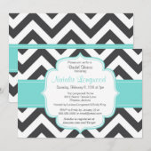 シシンプルェブロンベビーまたはブライダルシャワーの招待 招待状 (正面/裏面)