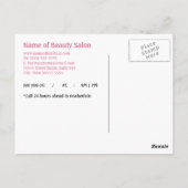 シシンプルックピンクサロンアポイントメント ポストカード (裏面)