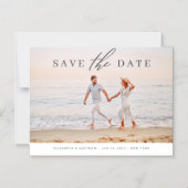 シシンプルックミニマリストの写真婚式が日付を救う マグネット招待状 (正面)