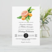 シシンプルトラスクンコートレモンオレンジタイポグラフィリーフ 招待状 (スタンド正面)