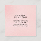 シシンプルャンパングリッター美しいスチリスト スクエア名刺 (裏面)