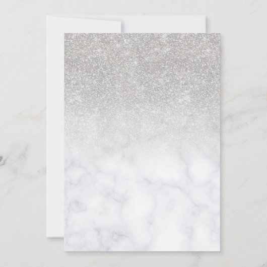 シシンプルルバースイート16誕生日マーブルグリッター 招待状 (裏面)