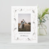 シジュウカラの鳥のホリデー写真カード シーズンカード (スタンド正面)